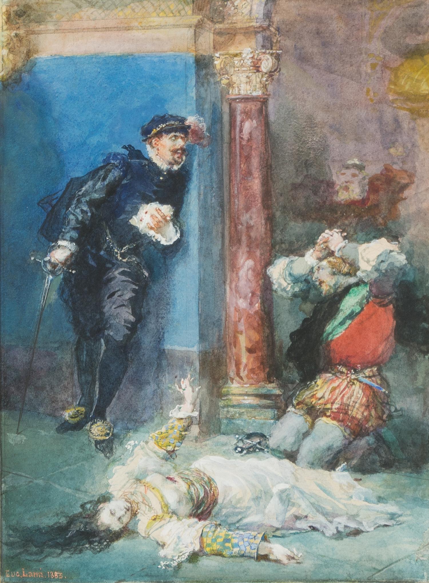 Eugene Louis Lami, (French, 1800-1890), Scene from 'Lorenzaccio,' 1883