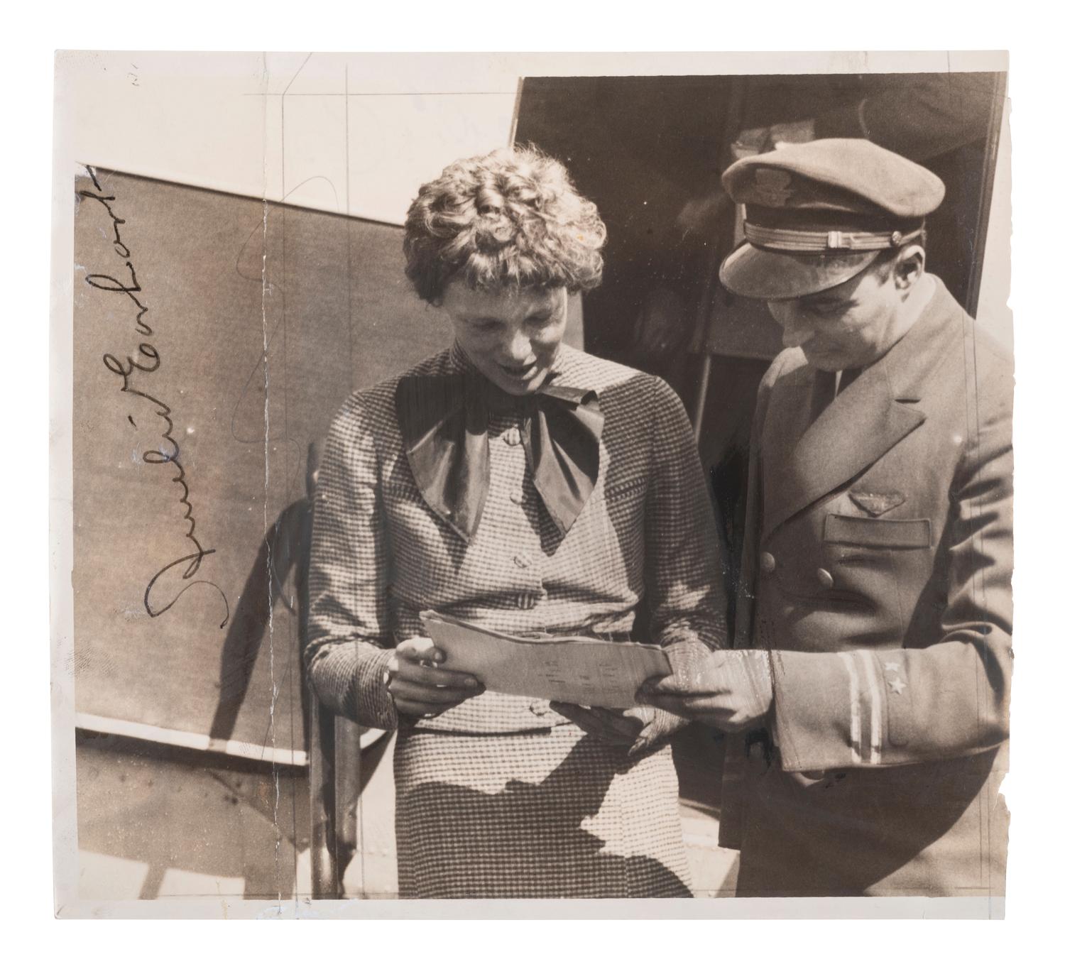 [AVIATION]. EARHART, Amelia (1897-1937). Photograph signed.