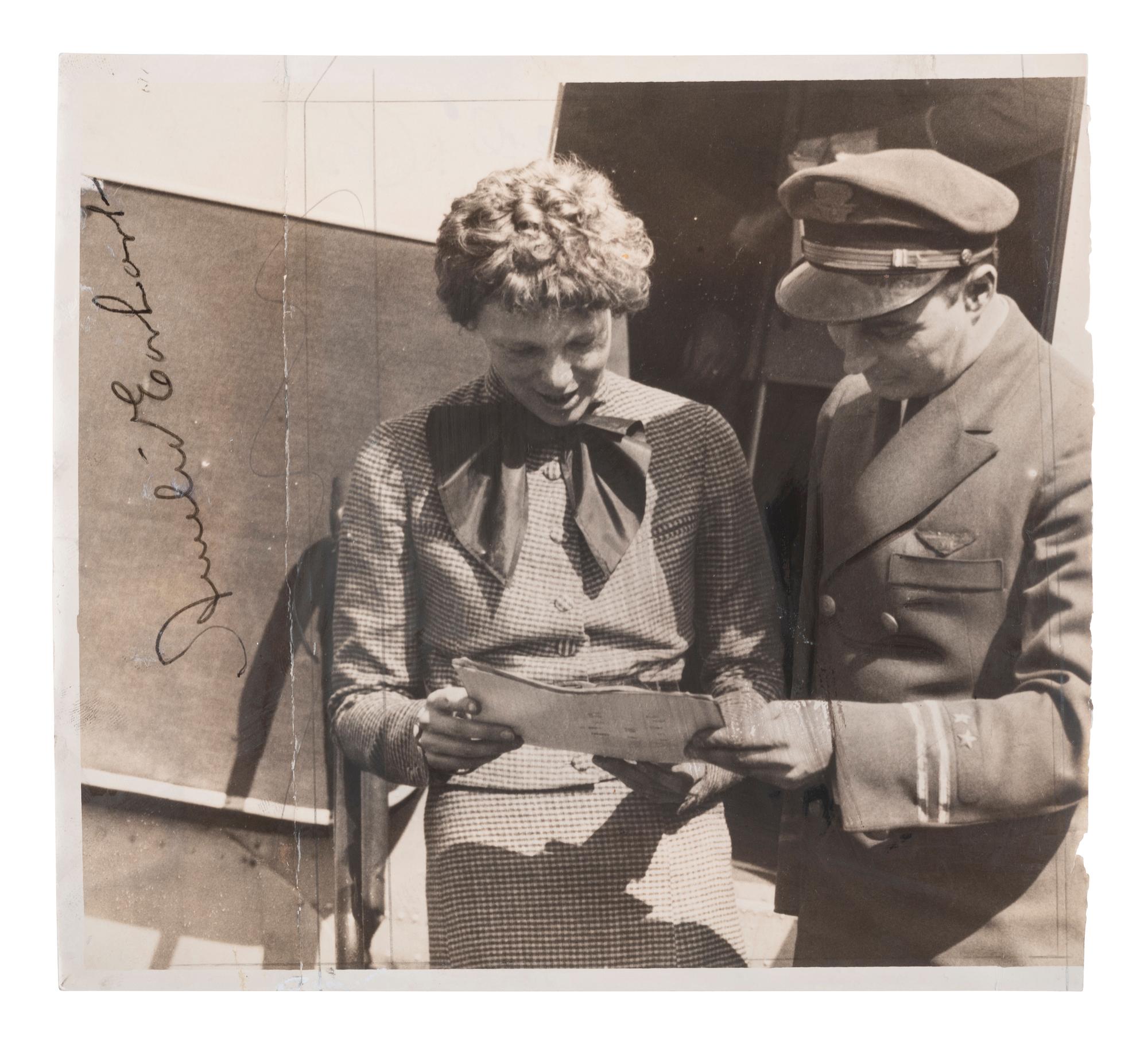 [AVIATION]. EARHART, Amelia (1897-1937). Photograph signed.