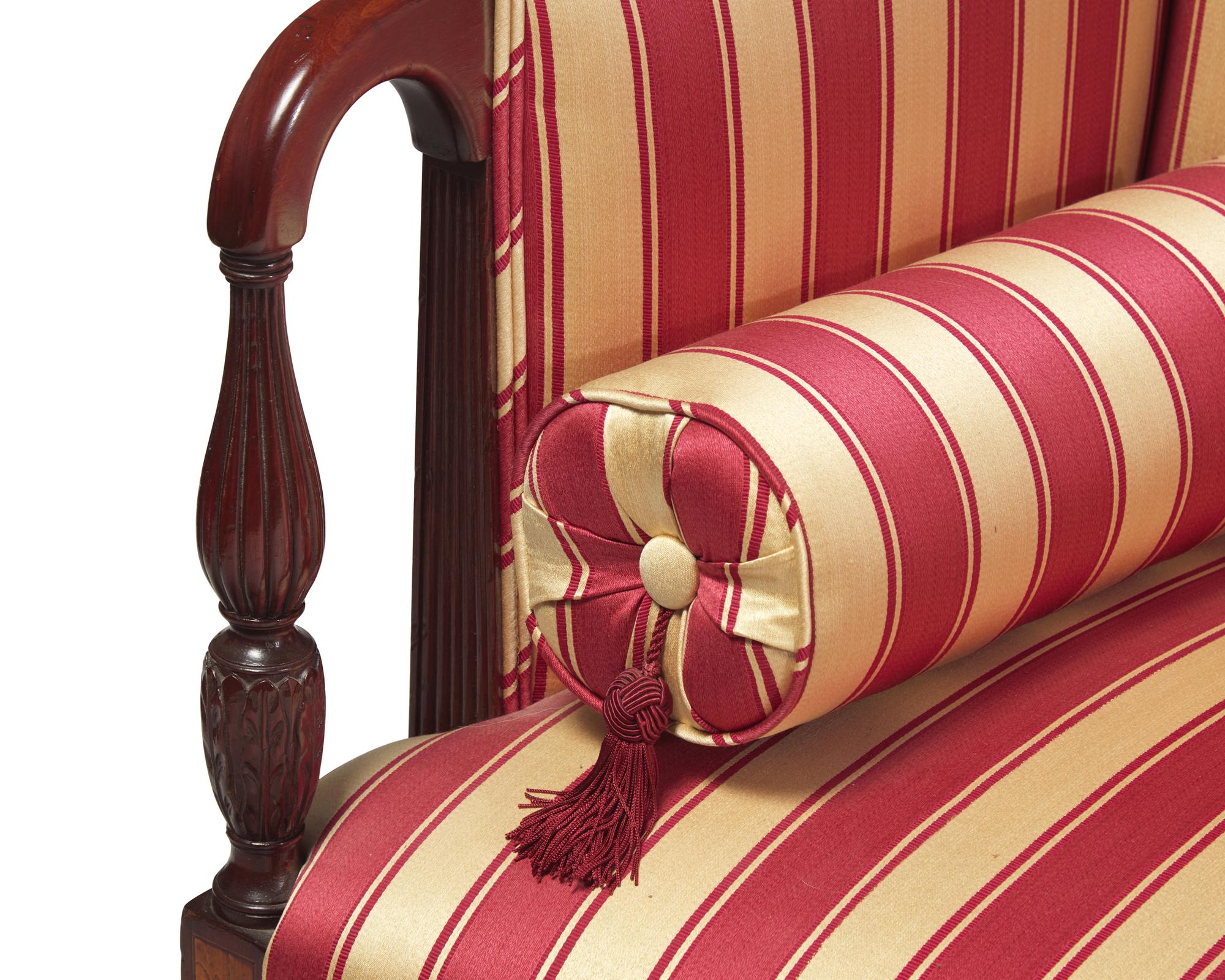 A Federal Carved And Inlaid Mahogany Sofa