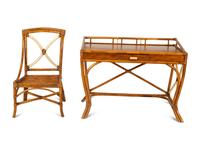 A Bamboo Desk and Matching Chair — 20th Century