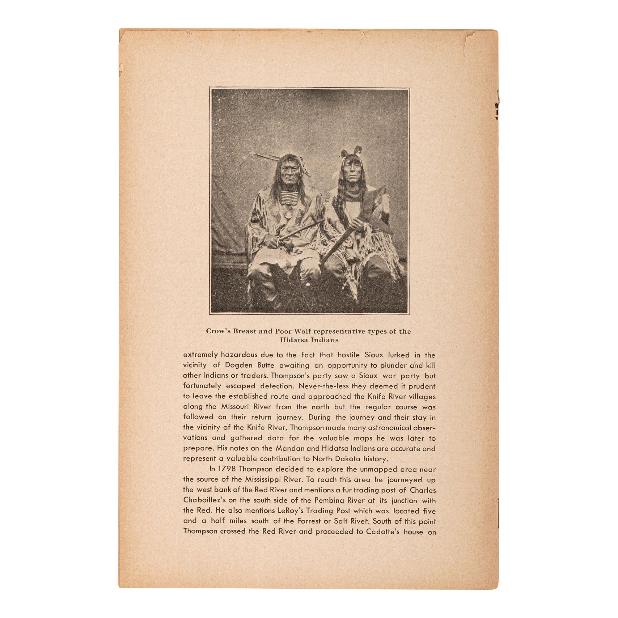 [NATIVE AMERICANS]. MORROW, S.J., photographer. Stereoview of Crow's Breast and Poor Wolf. Yankton, Dakota: [ca 1870s].