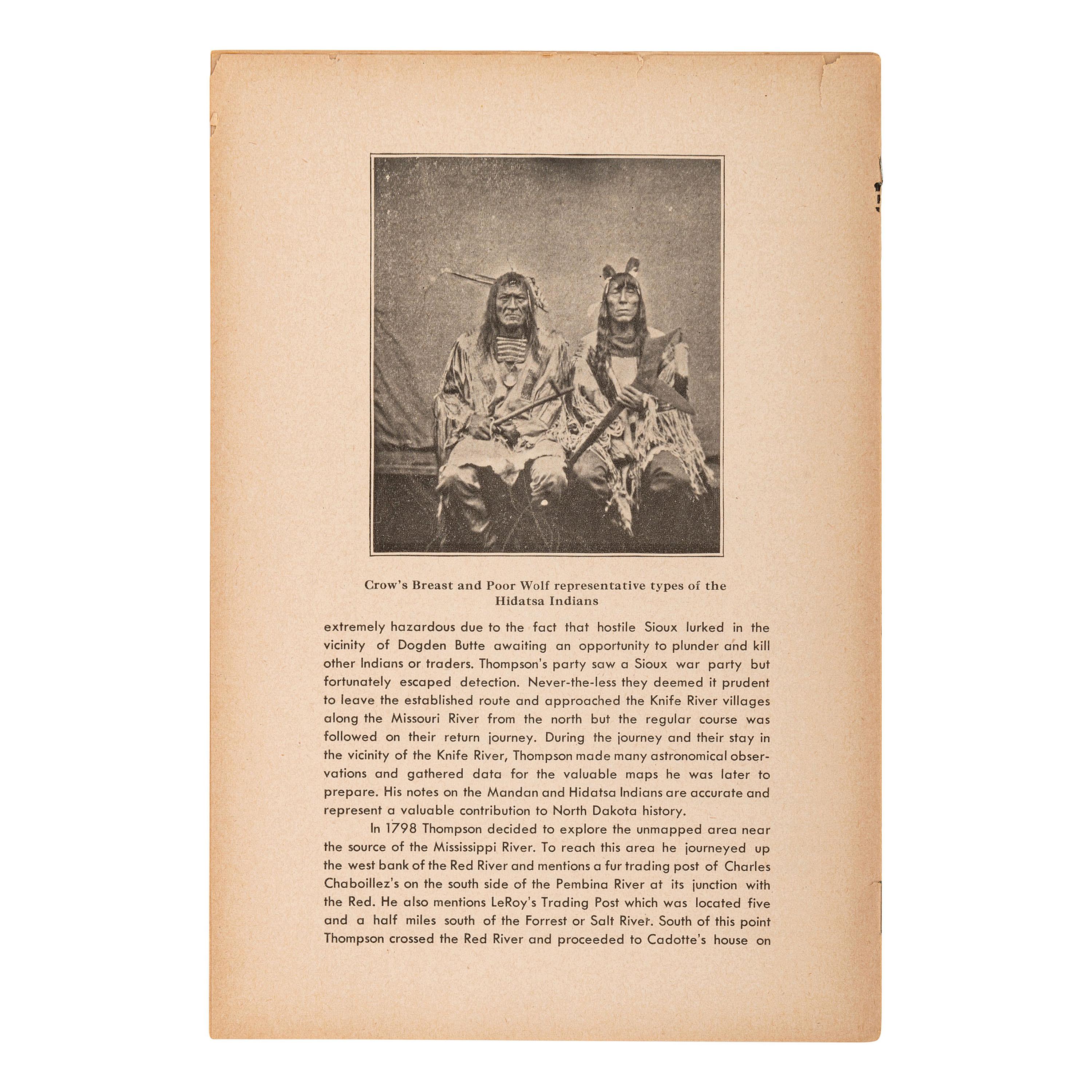 [NATIVE AMERICANS]. MORROW, S.J., photographer. Stereoview of Crow's Breast and Poor Wolf. Yankton, Dakota: [ca 1870s].