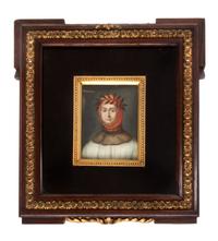 A Continental Portrait Miniature 2 3/4 x 2 1/8 inches.