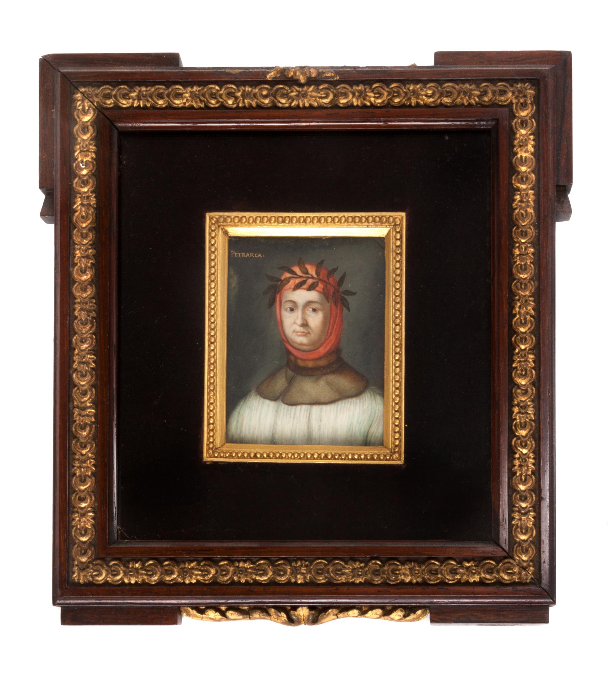A Continental Portrait Miniature 2 3/4 x 2 1/8 inches.