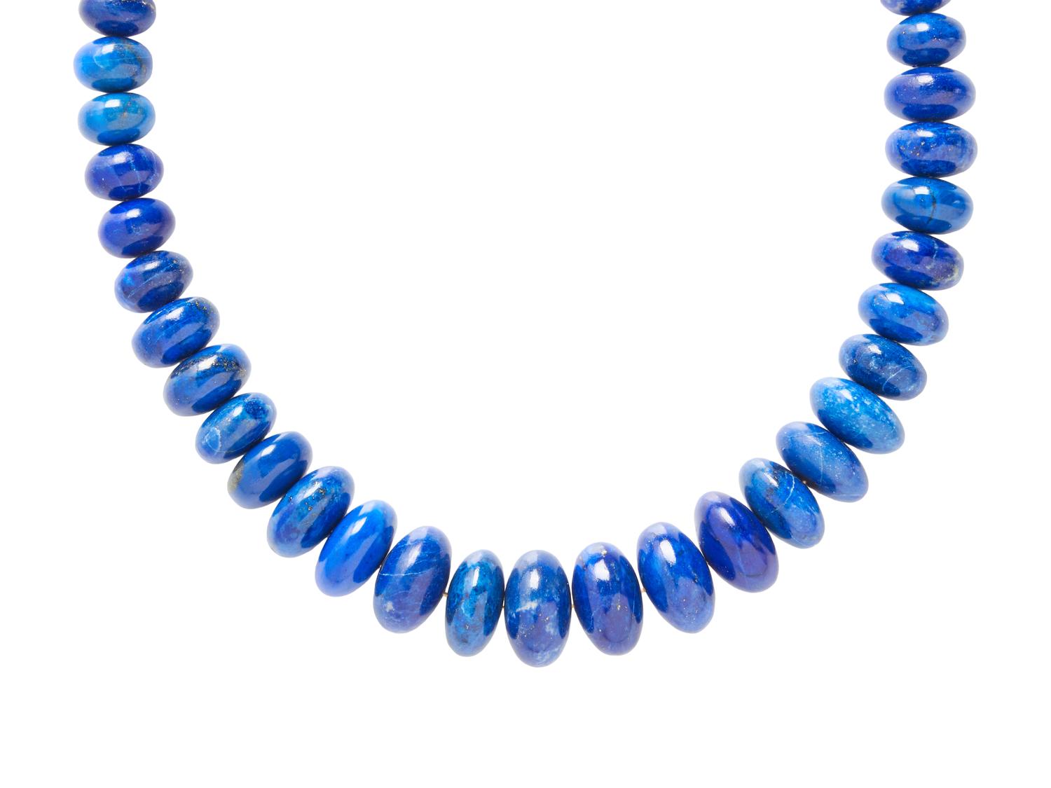 JACQUIE AICHE, YELLOW GOLD AND LAPIS LAZULI NECKLACE