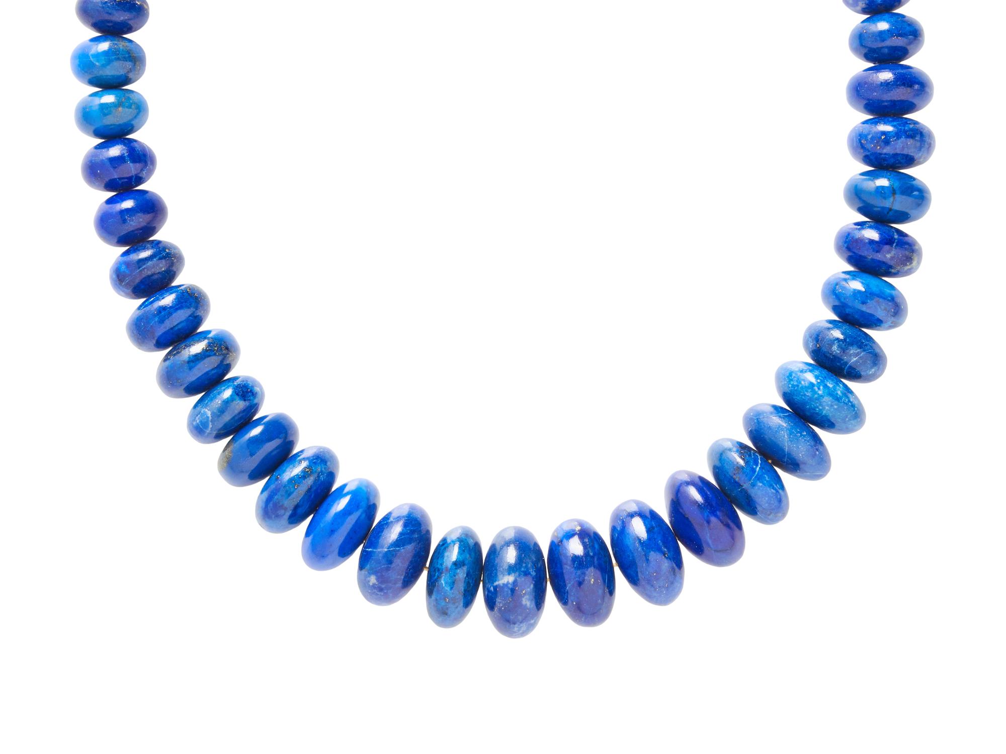 JACQUIE AICHE, YELLOW GOLD AND LAPIS LAZULI NECKLACE