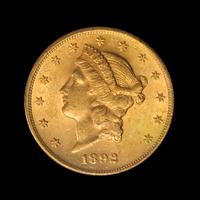 A United States 1892-S Liberty Head $20 Gold Coin