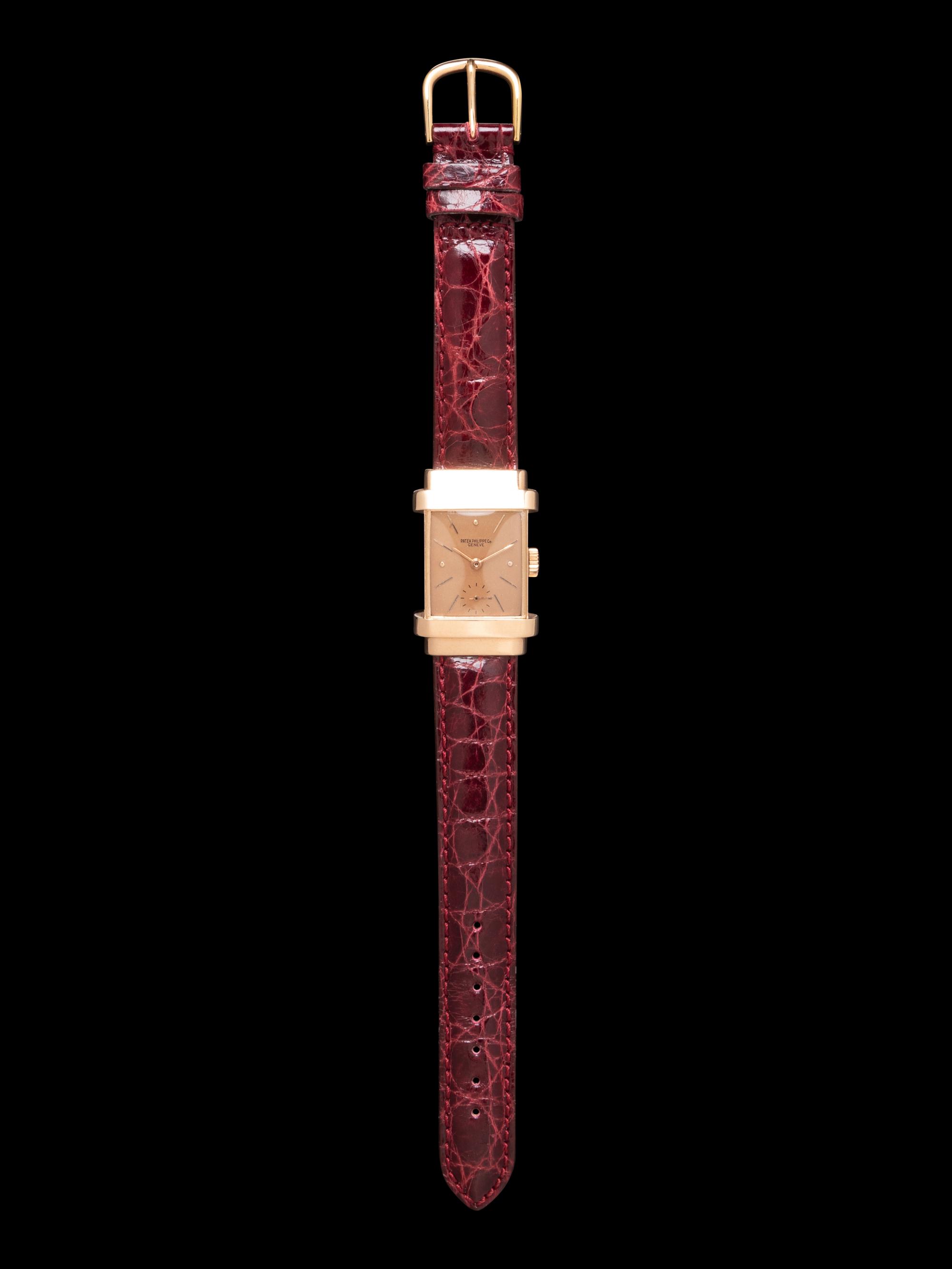 PATEK PHILIPPE, REF. 1450 18K PINK GOLD 'TOP HAT' WATCH