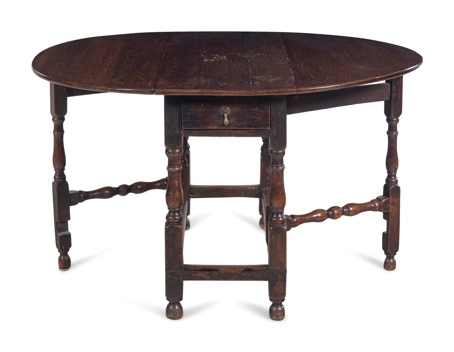 A William and Mary Style Oak Gate-Leg Table