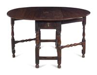 A William and Mary Style Oak Gate-Leg Table