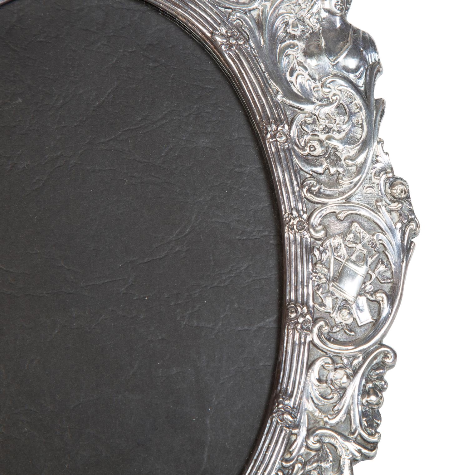 An Art Nouveau Chased Silver Picture Frame — First Half 20th Century