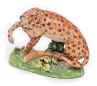 A Pair of Derby Porcelain Leopards