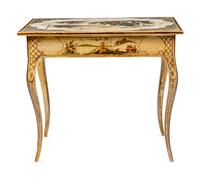 A Continental Polychrome Painted Side Table