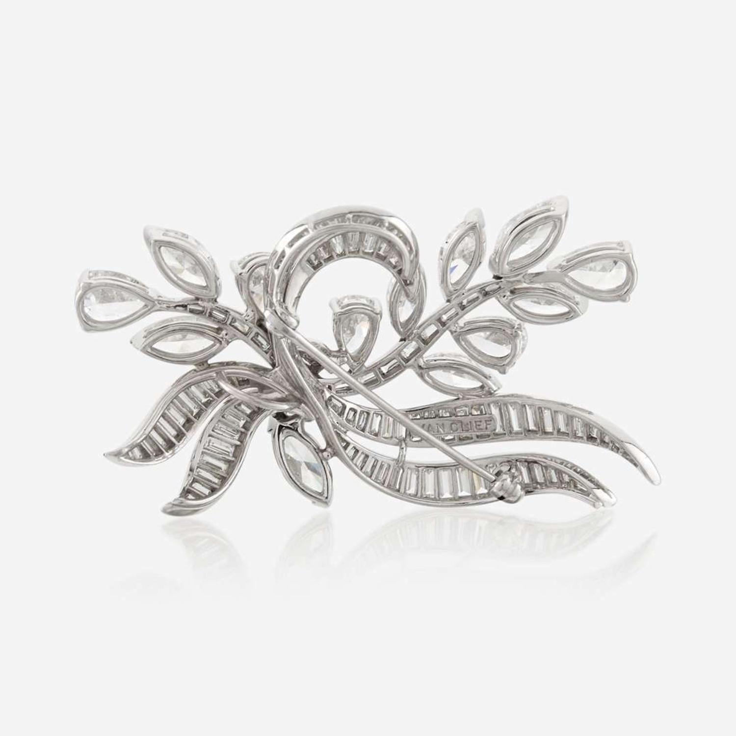 A platinum and diamond pendant/brooch, Elwood Van Clief c. 1960