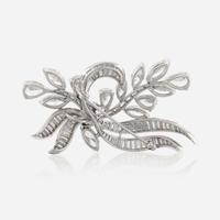 A platinum and diamond pendant/brooch, Elwood Van Clief c. 1960