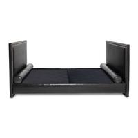 A Custom Faux Leather Upholstered Daybed