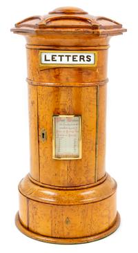 A Victorian Burlwood Letter Box Height 17 3/8 inches. — 19TH CENTURY