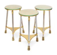 A Group of Three Brass Side Tables