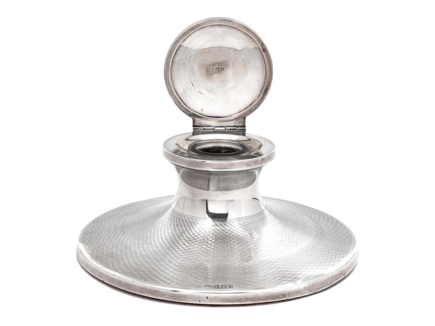A English Silver Inkwell