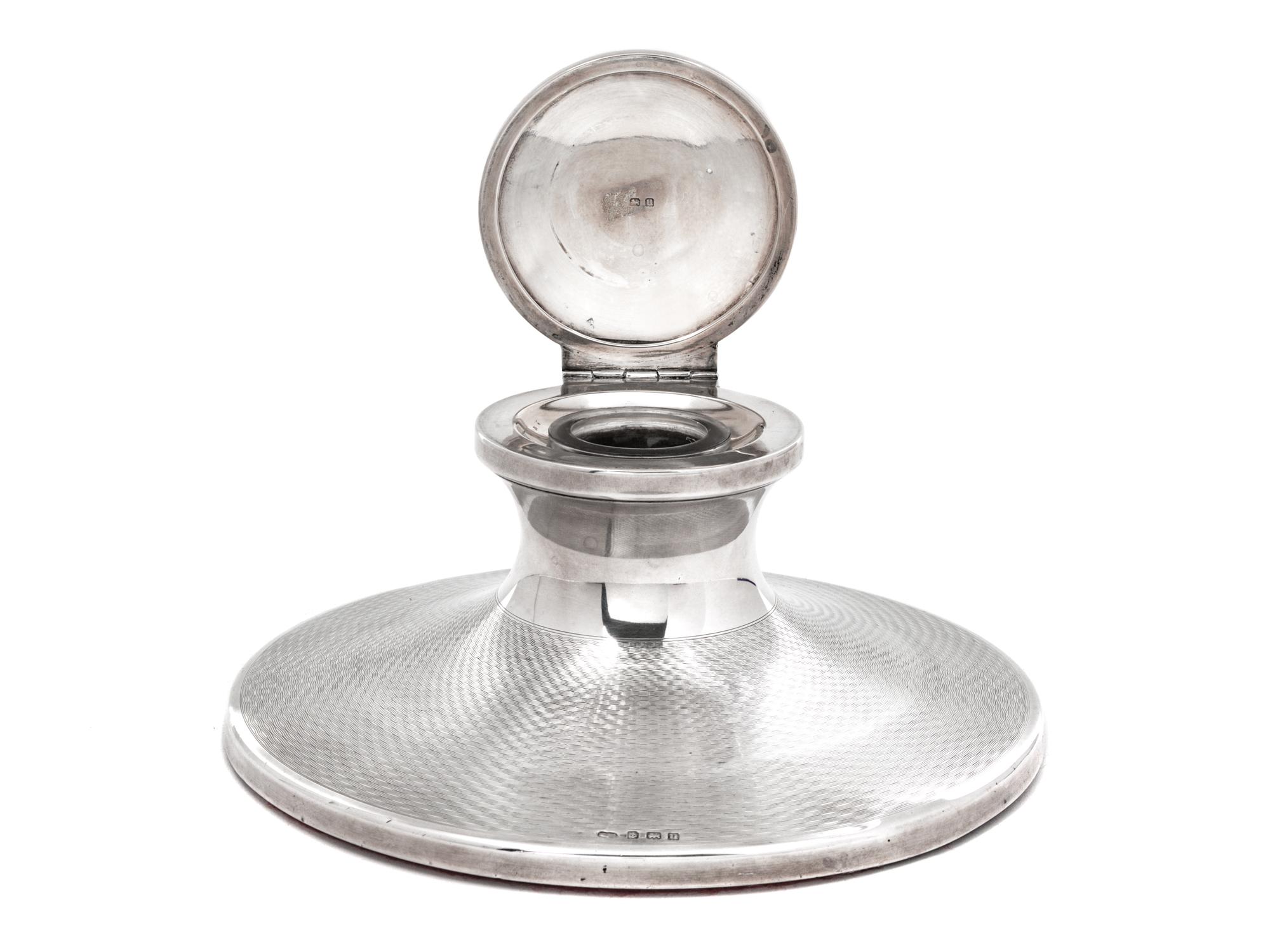 A English Silver Inkwell
