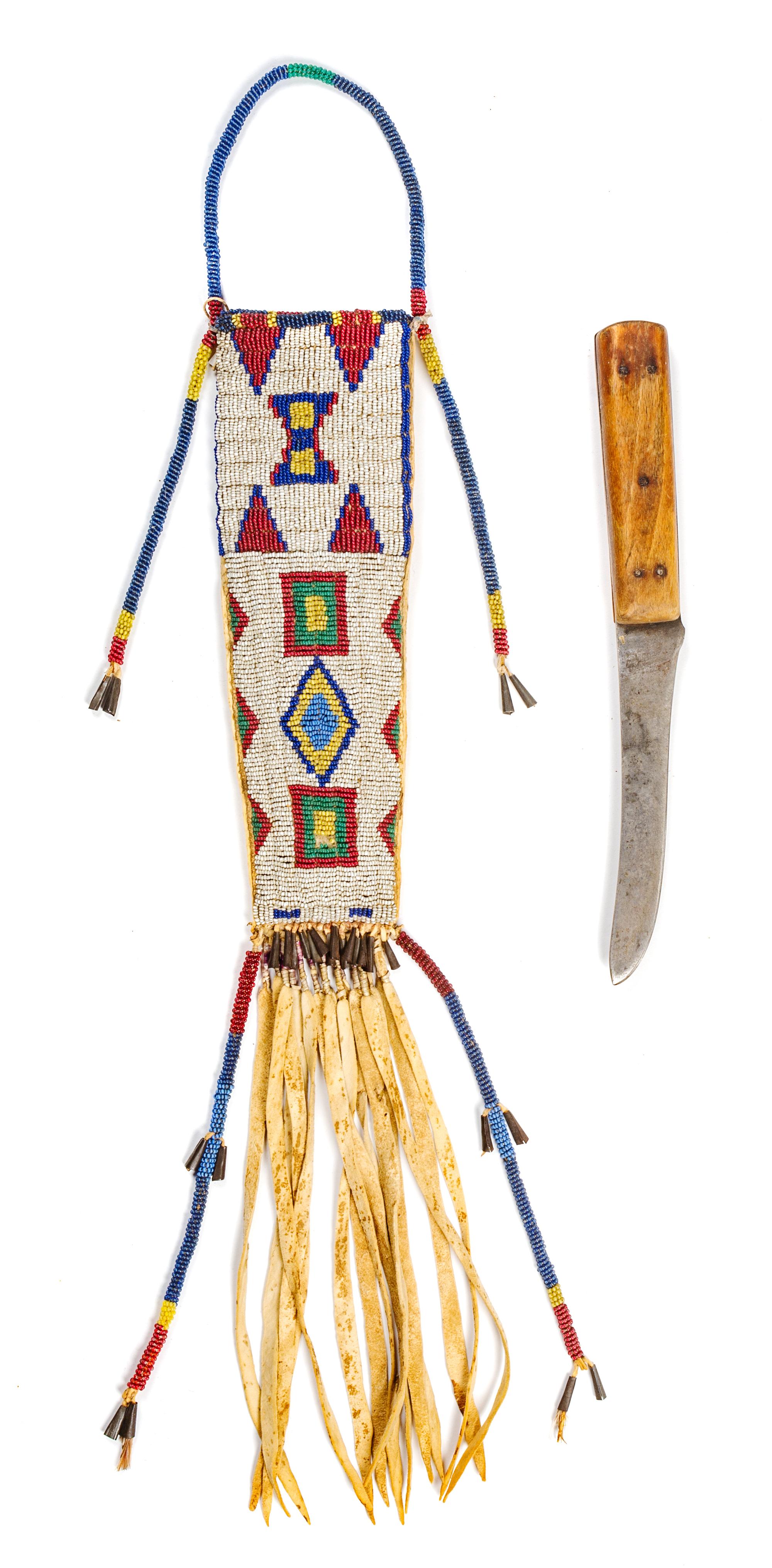 Northern Teton Sioux Beaded Sheath and Knife