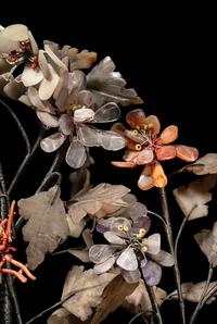 A Pair of Chinese Hardstone and Glass Plants
