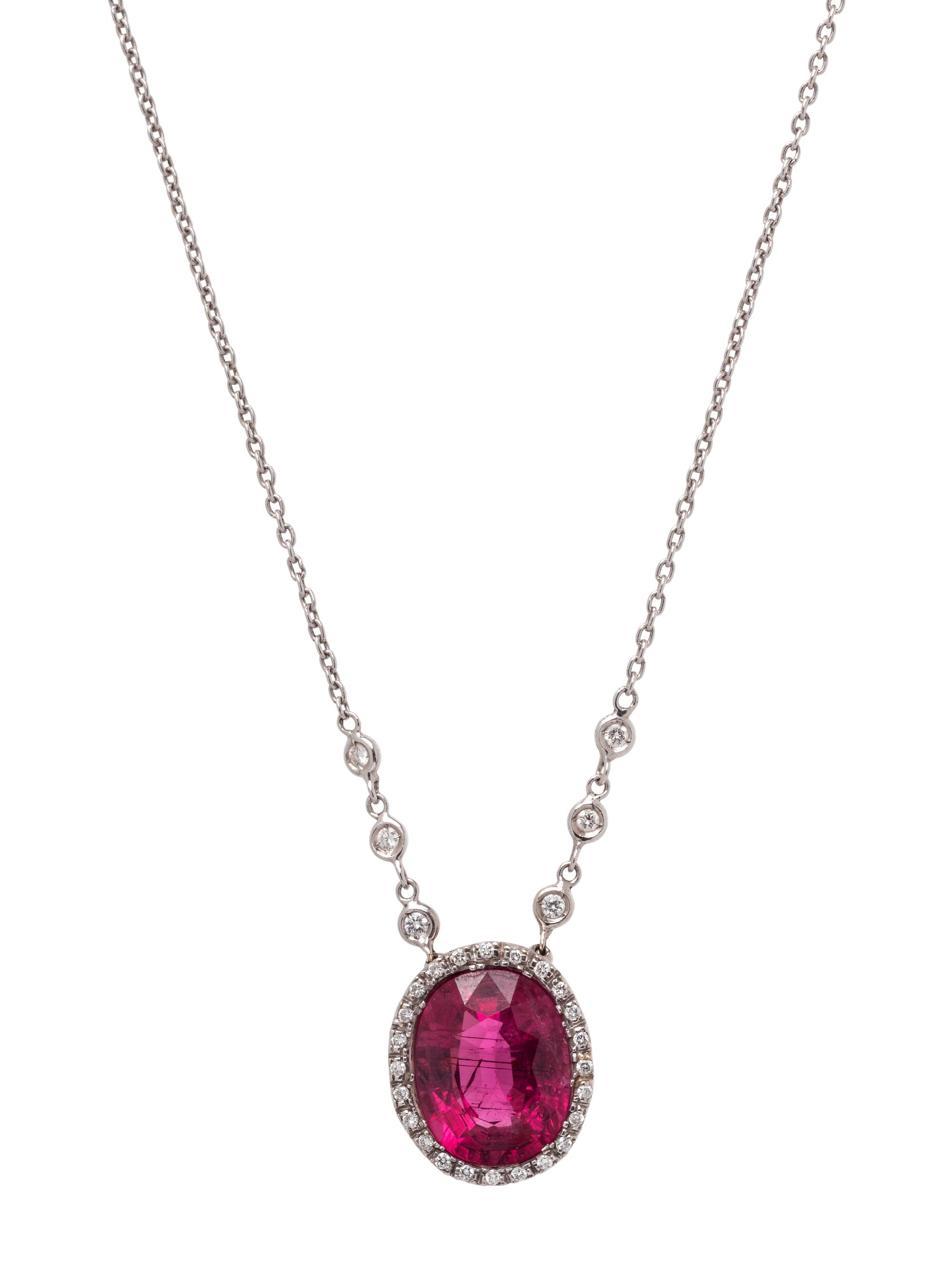 RUBELLITE AND DIAMOND NECKLACE