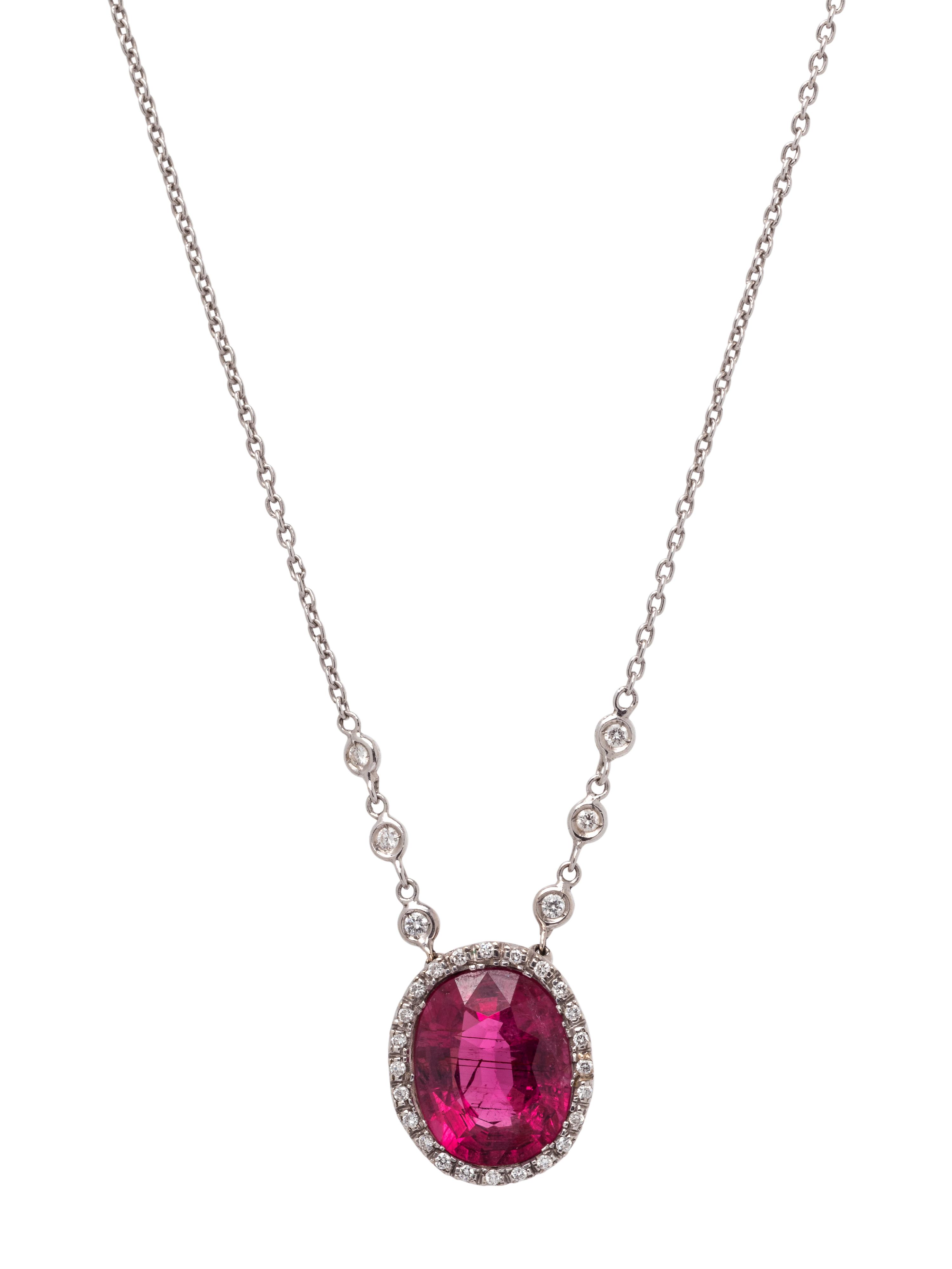 RUBELLITE AND DIAMOND NECKLACE