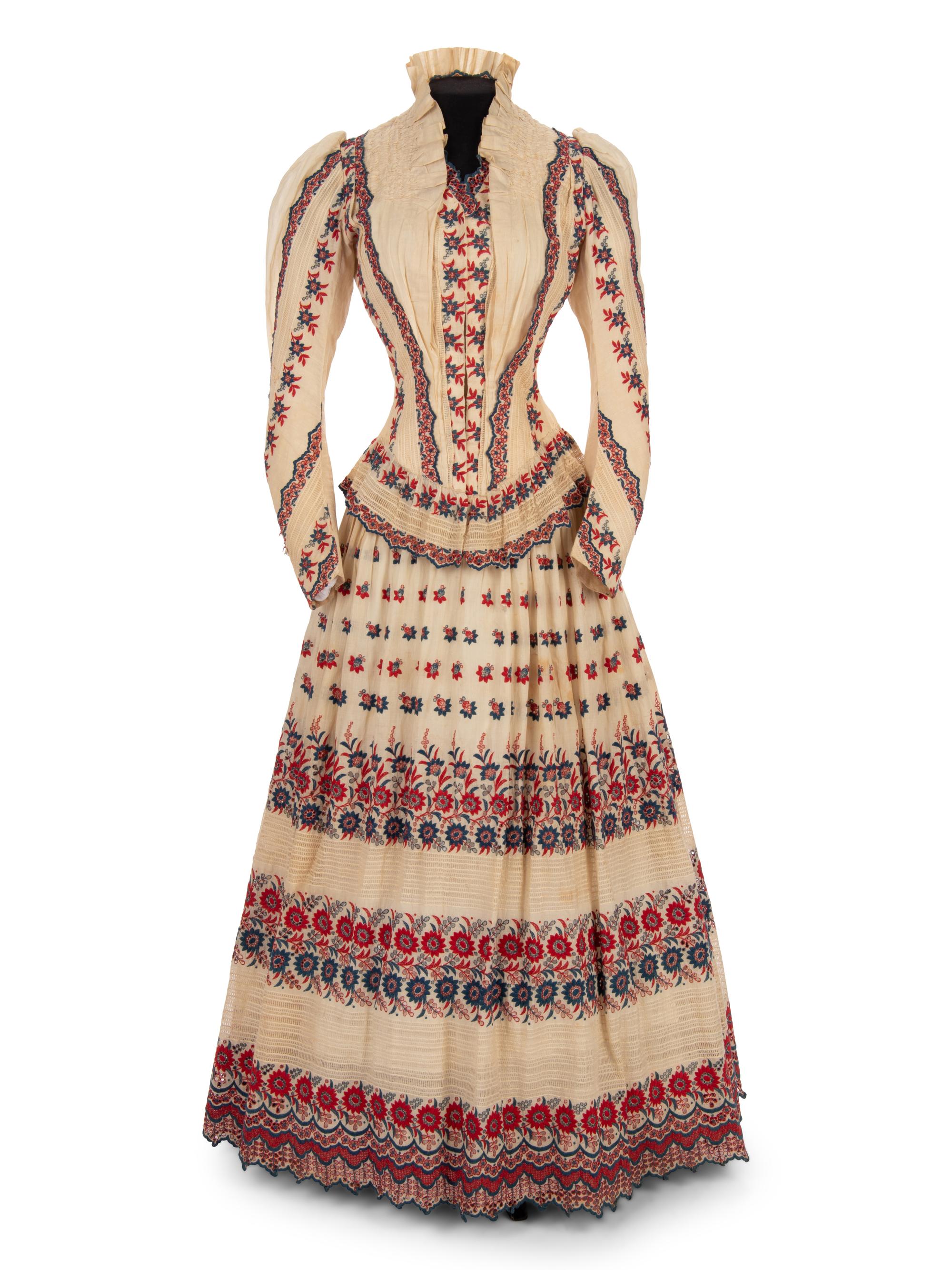 Two Cotton Day Dresses, 1870-80s
