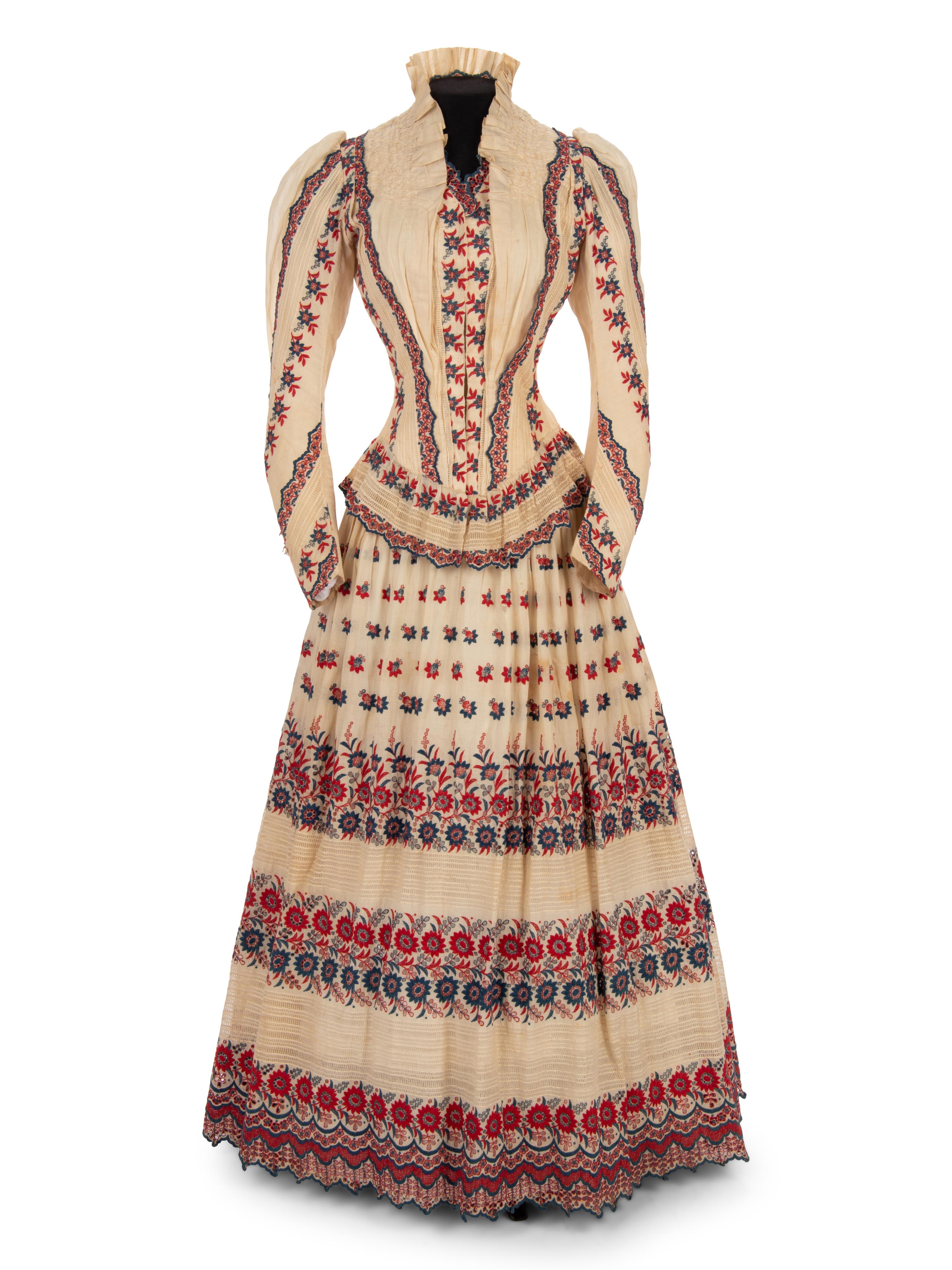 Two Cotton Day Dresses, 1870-80s