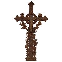 A Cast Iron Crucifix 26.5" W x 4" D x 44" H — France, Early 20th Century