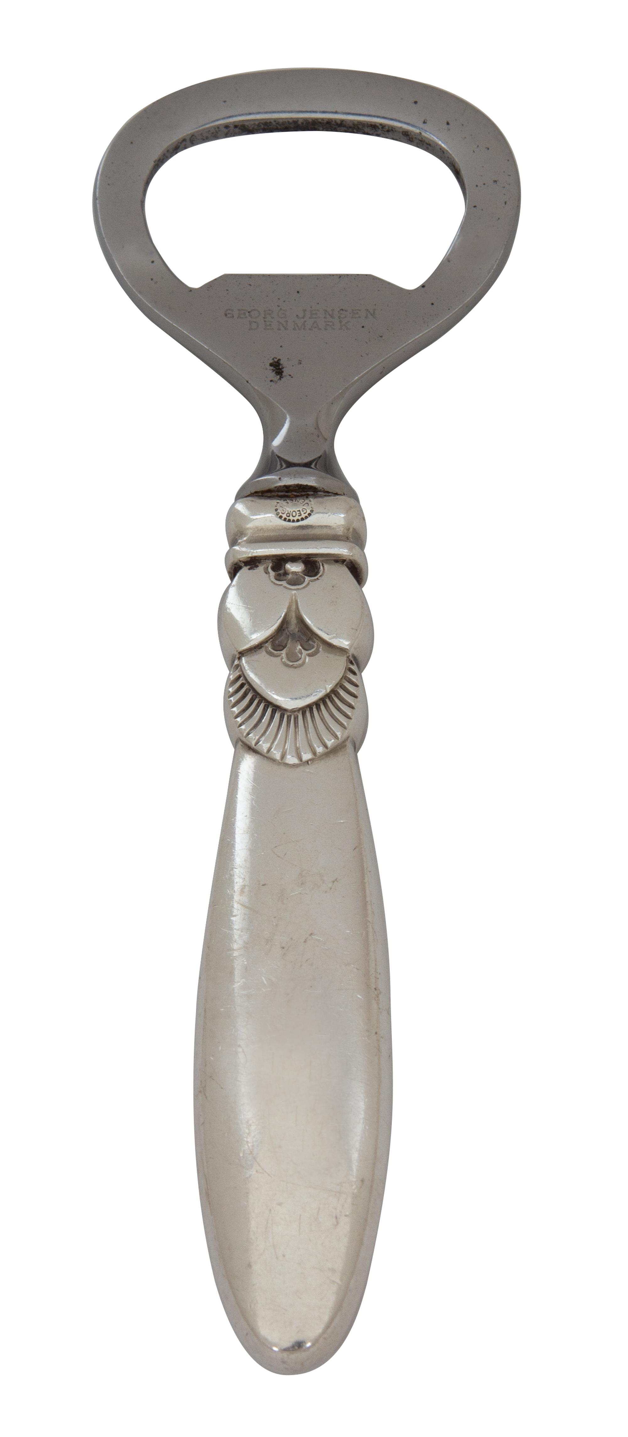 A Danish Silver Handled Bottle Opener Length 4 3/4 inches. — Georg Jensen, Denmark
