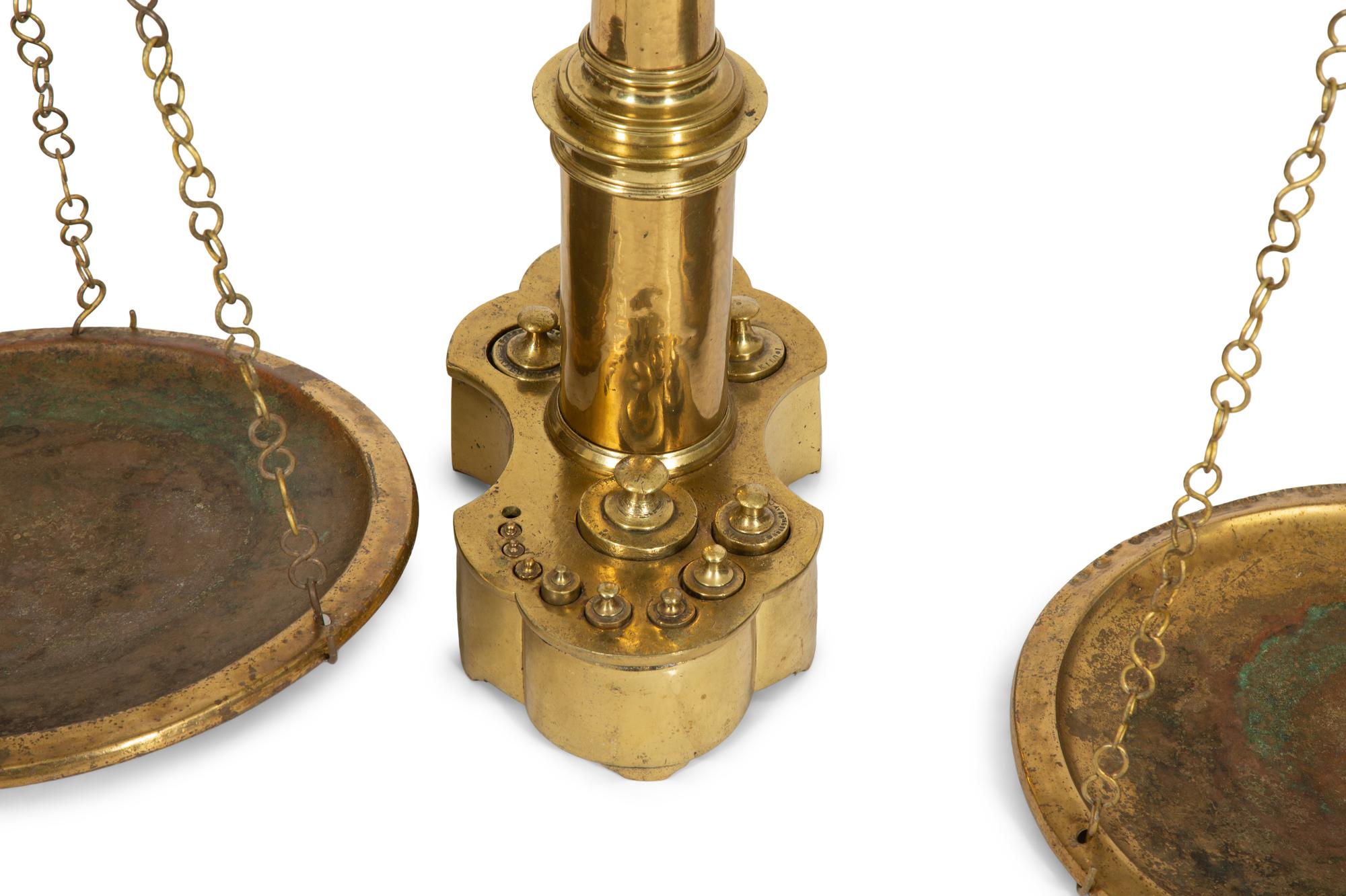 A Portuguese Butcher's Shop Two-Beam Brass Scale