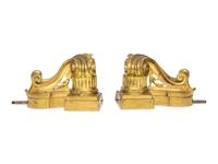 A Pair of French Gilt Bronze Chenets