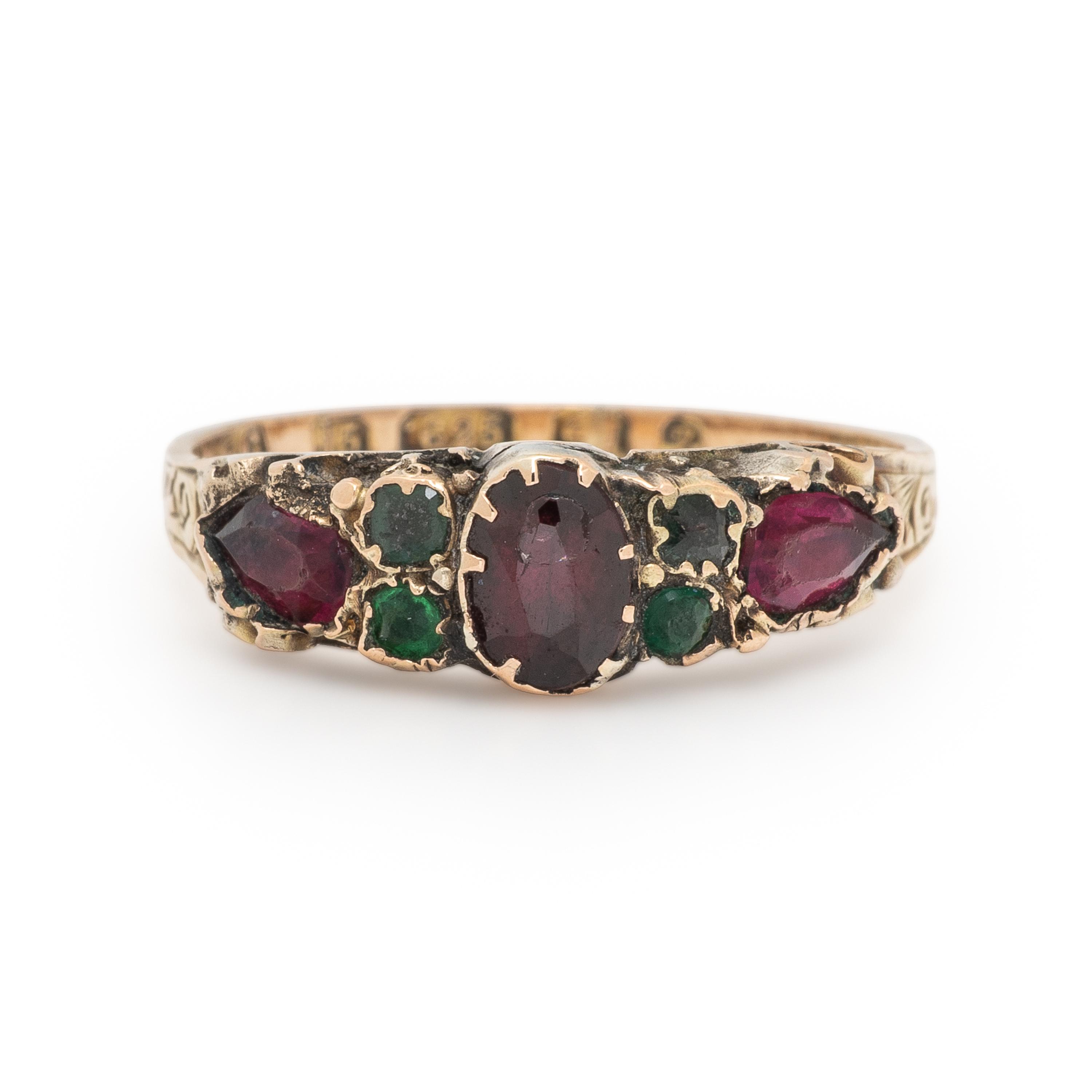 Georgian, Multigem and Yellow Gold Ring