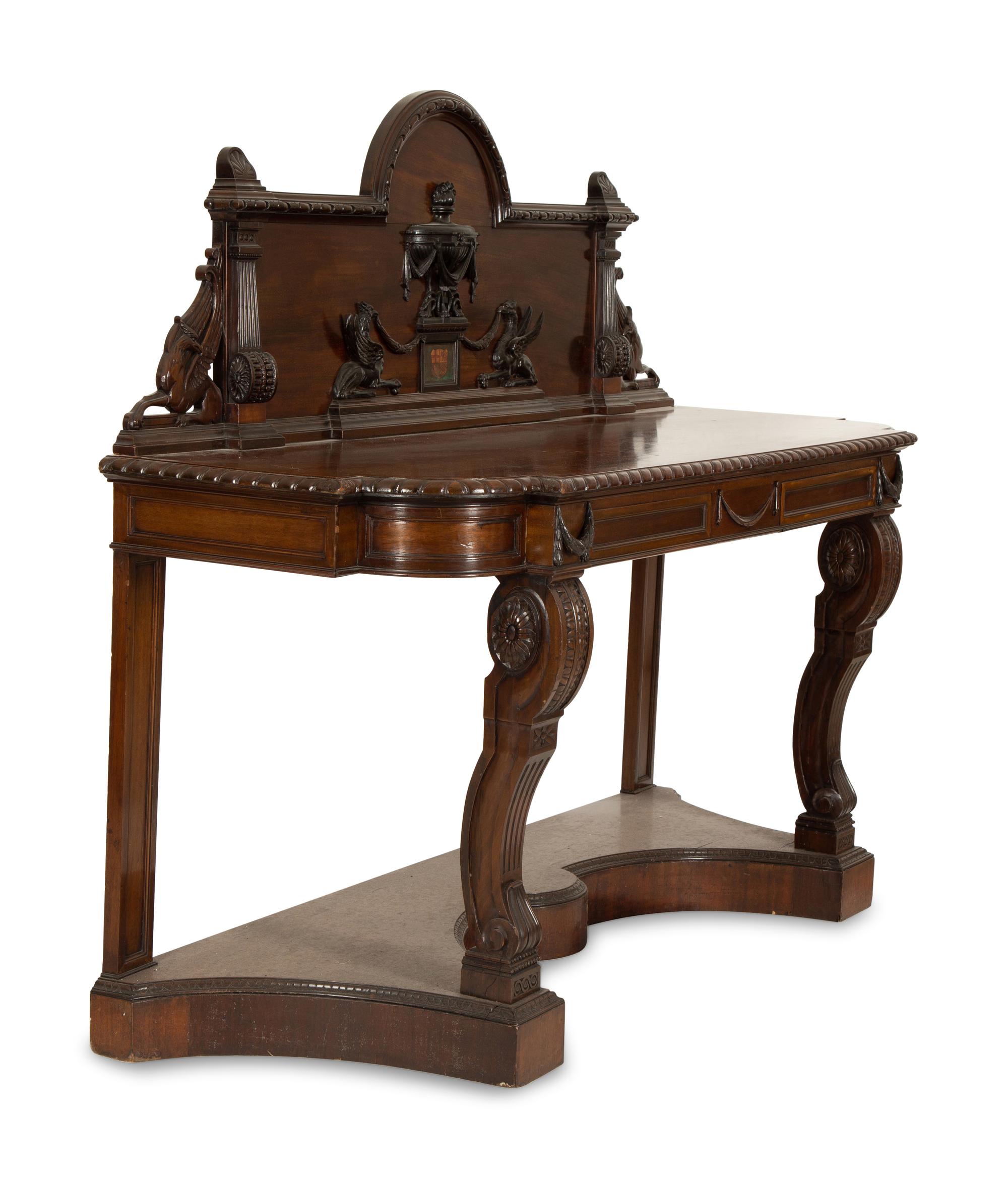 An Edwardian Carved Mahogany Hall Table — Circa 1905