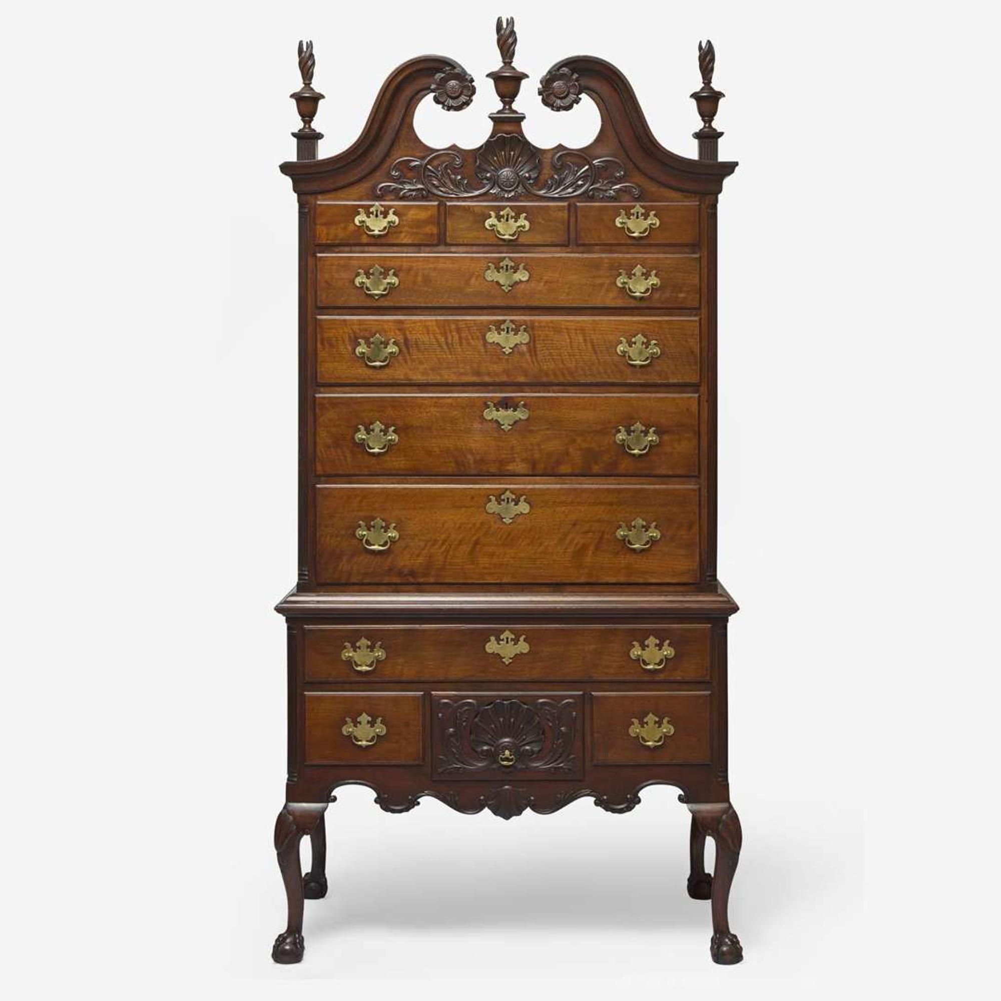 A Chippendale style mahogany high chest 19th century