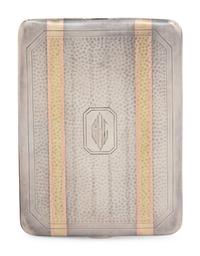 An American Silver and 14-Karat Gold Cigarette Case