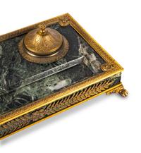 An Empire Gilt Bronze Mounted Marble Encrier