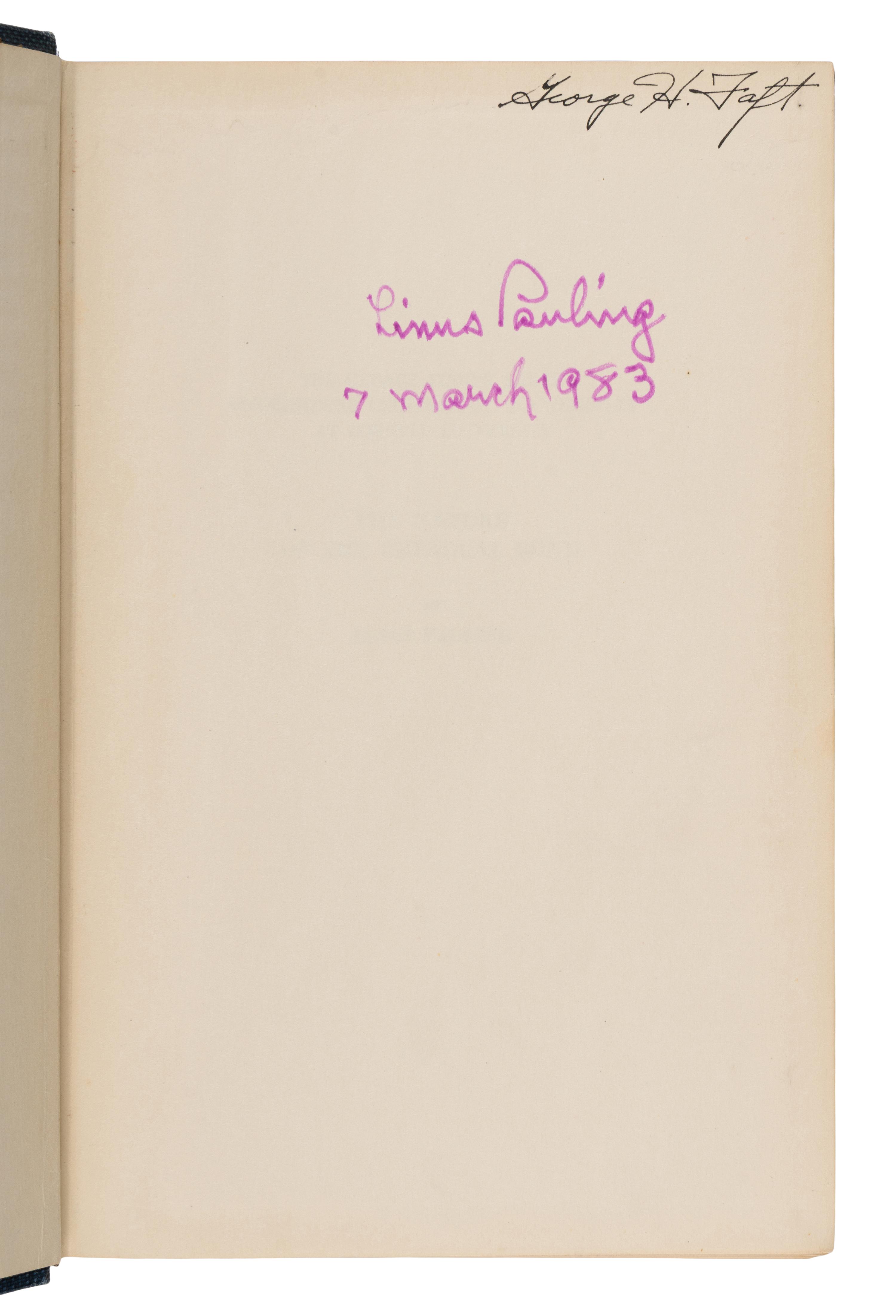 Pauling, Linus (1901-1994). The Nature of the Chemical Bond and the Structure of Molecules and Crystals . Ithaca, NY: Cornell University Press, 1940.