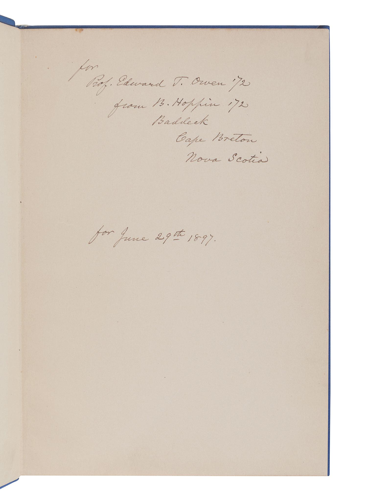 HOPPIN, Benjamin (1851-1923). A Diary kept while with the Peary Arctic Expedition of 1896 . [New Haven?: n.p., 1897].
