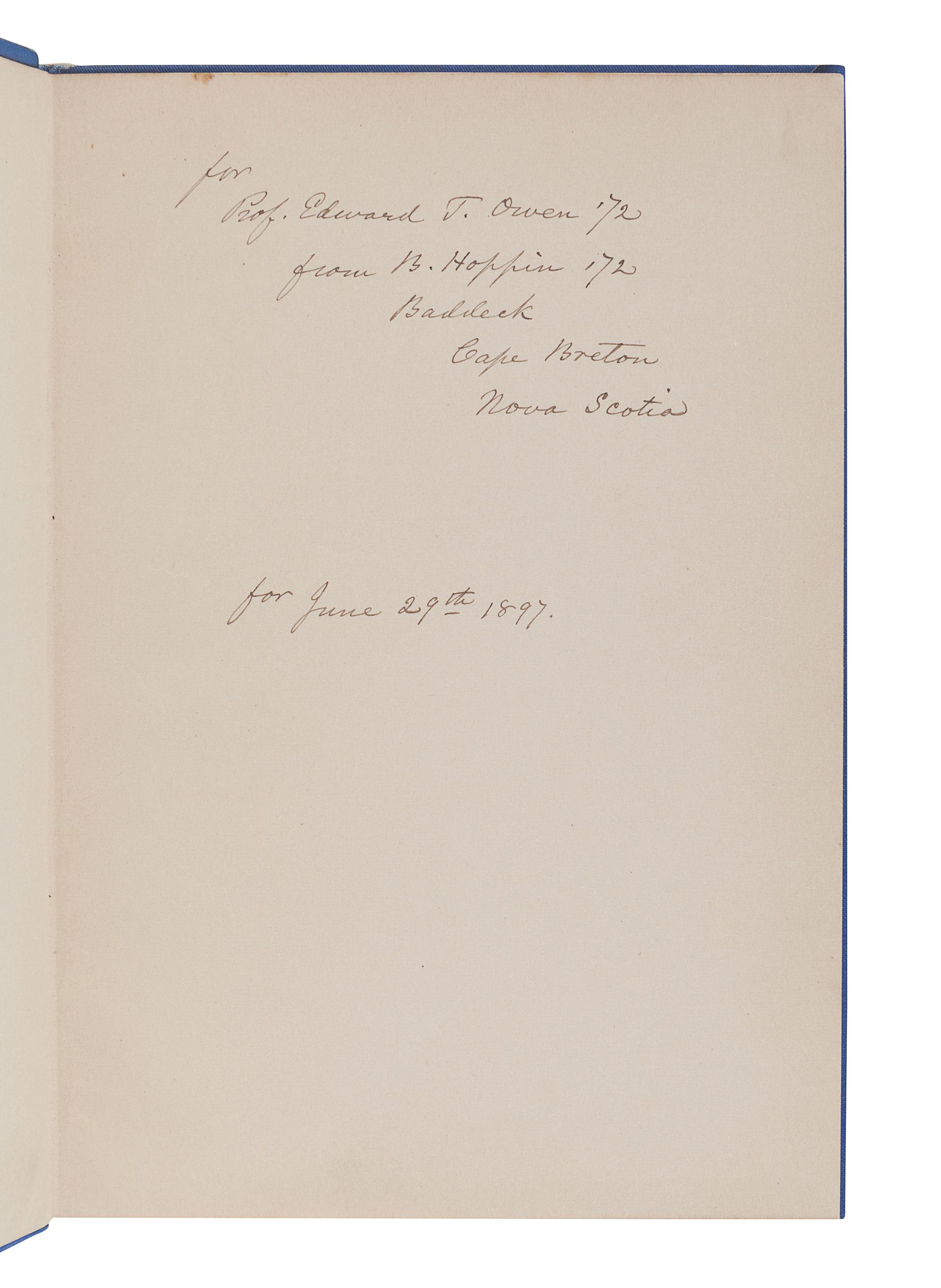 HOPPIN, Benjamin (1851-1923). A Diary kept while with the Peary Arctic Expedition of 1896 . [New Haven?: n.p., 1897].