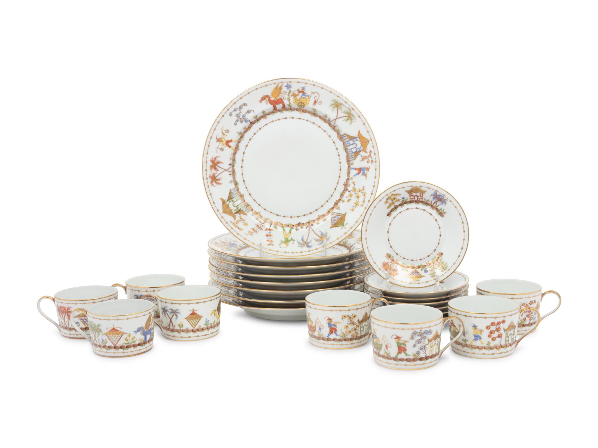 A Tiffany and Co. for Le Tallec Cirque Chinois Porcelain Dessert Service