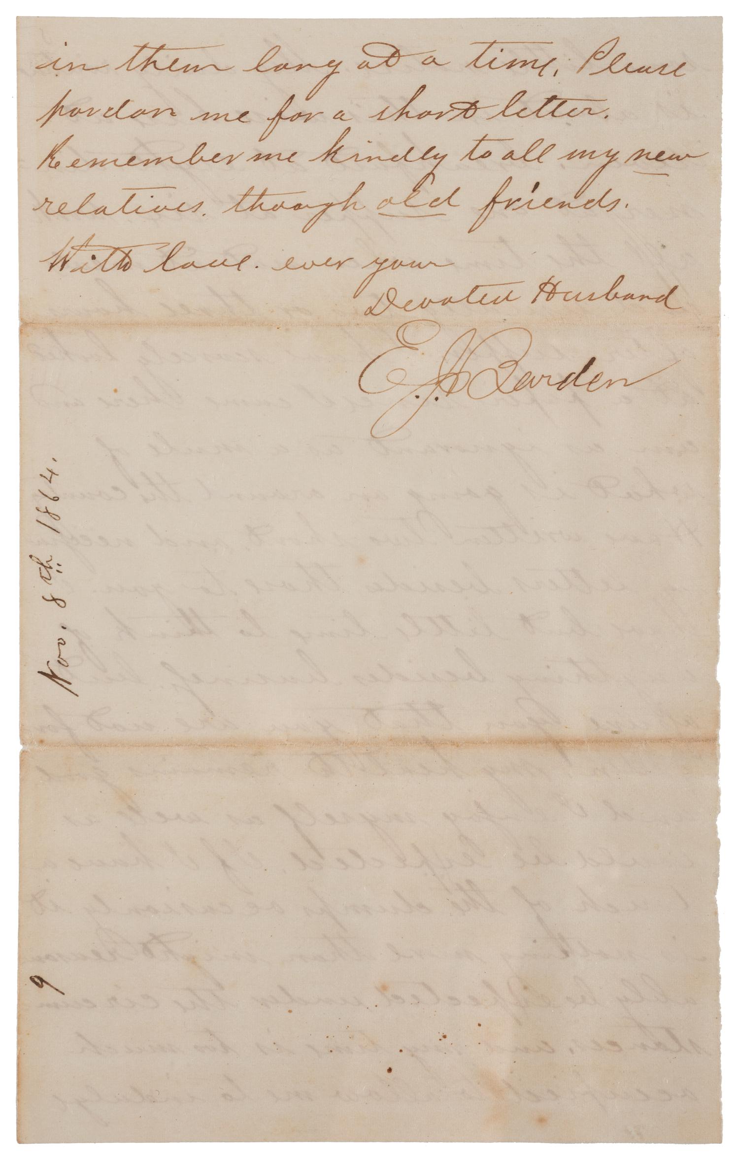 [CIVIL WAR]. War-date letters of Corporal Edwin J. Barden, 7th Regiment Connecticut Volunteer Infantry, combat soldier and later clerk at Headquarters Department of the South, Headquarters X Corps, and Headquarters US Army, Office of Chief Commissary.