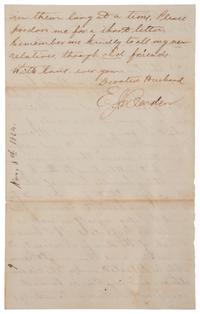 [CIVIL WAR]. War-date letters of Corporal Edwin J. Barden, 7th Regiment Connecticut Volunteer Infantry, combat soldier and later clerk at Headquarters Department of the South, Headquarters X Corps, and Headquarters US Army, Office of Chief Commissary.