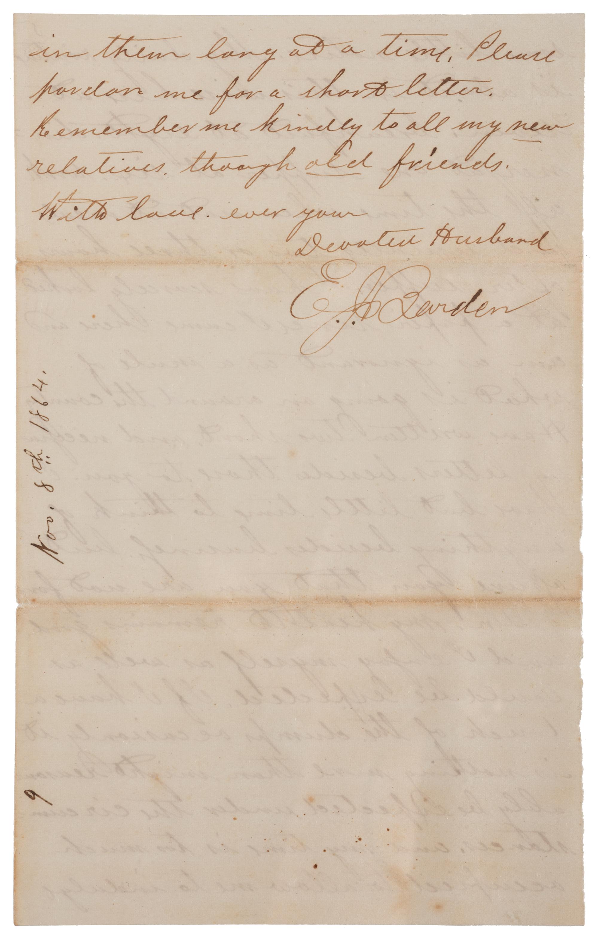 [CIVIL WAR]. War-date letters of Corporal Edwin J. Barden, 7th Regiment Connecticut Volunteer Infantry, combat soldier and later clerk at Headquarters Department of the South, Headquarters X Corps, and Headquarters US Army, Office of Chief Commissary.