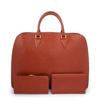 Louis Vuitton Brown Epi Leather Sorbonne Bag and Two Wallets