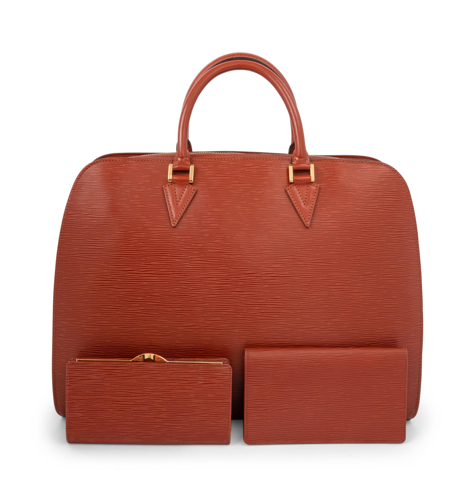 Louis Vuitton Brown Epi Leather Sorbonne Bag and Two Wallets