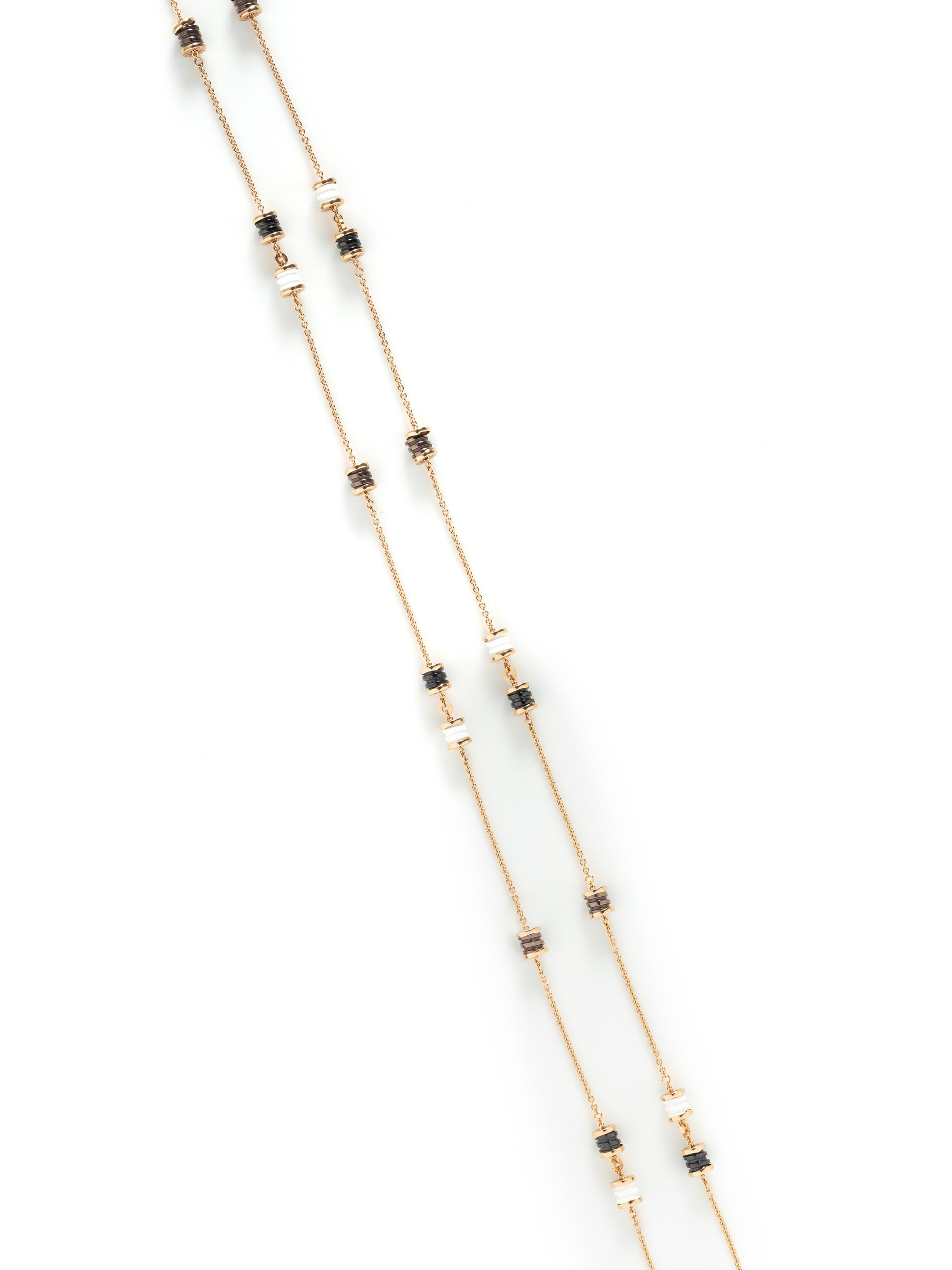 BULGARI, ROSE GOLD AND CERAMIC 'B.ZERO1' NECKLACE